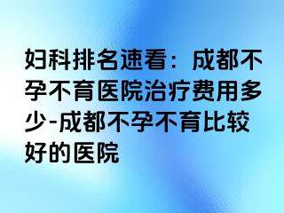 妇科排名速看：成都不孕不育医院治疗费用多少-成都不孕不育比较好的医院